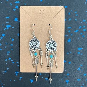 Silver and Turquoise Shotgun Shell Earrings